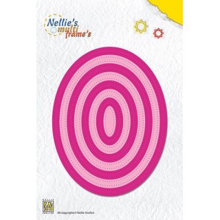 (MFD087)Nellies Choice Multi Frame Dies - Straight dotted oval