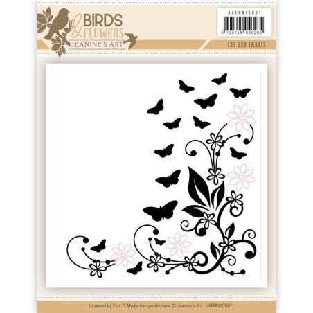 (JAEMB10007)Cut and Embossing folder - Jeanine's Art - Birds and Flowers