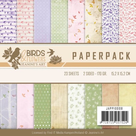 (JAPP10008)Paperpack - Jeanine's Art - Birds and Flowers
