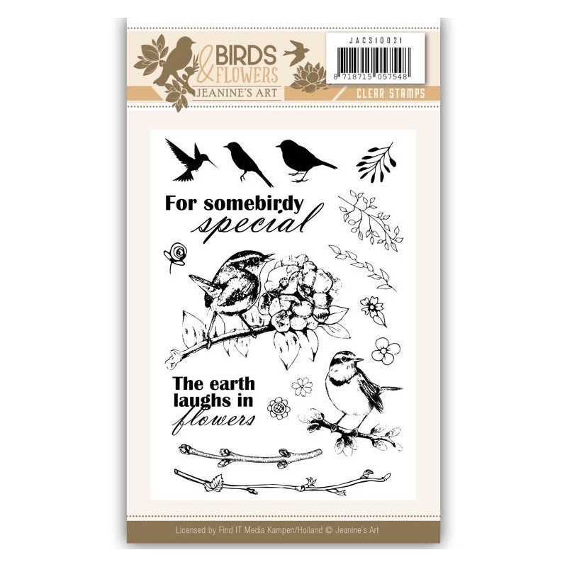 (JACS10021)Clearstamp - Jeanine's Art - Birds and Flowers