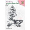 (IFS011)Nellie's Choice Clear Stamp idyllic floral scene Scene with stream and bridge