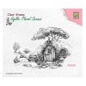 (IFS012)Nellie's Choice Clear Stamp idyllic floral scene Scene with old house