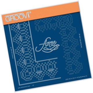 (GRO-GG-41138-12)Groovi Grid Piercing Plate ANNE LACE FRAME CORNER DUET