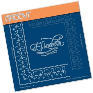 (GRO-GG-41135-12)Groovi Grid Piercing Plate ELIZABETH LACE FRAME CORNER DUET