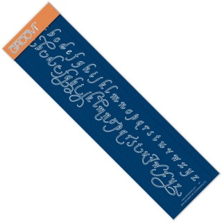 (GRO-WO-40241-09)Groovi Border Plate QUEENS CALLIGRAPHY ALPHABET LOWERCASE