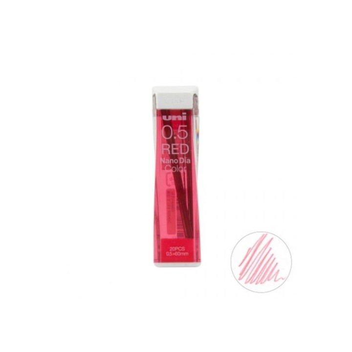(0.5202NDC15)Uni NanoDia Color Erasable Lead - 0.5 mm - Red
