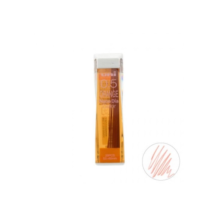 (0.5202NDC4)Uni NanoDia Color Erasable Lead - 0.5 mm - Orange