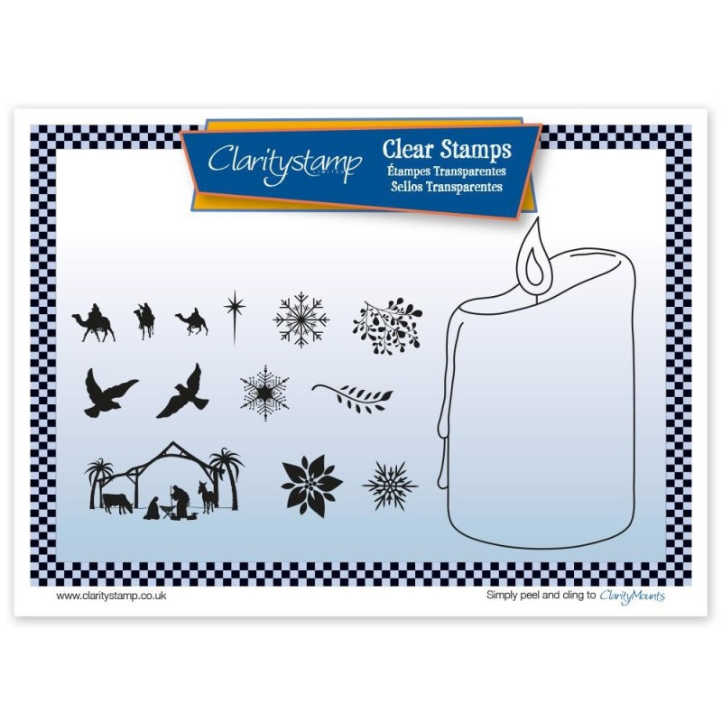 (STA-CH-10550-A5)Claritystamp clear stamp CANDLE OUTLINE + MASK