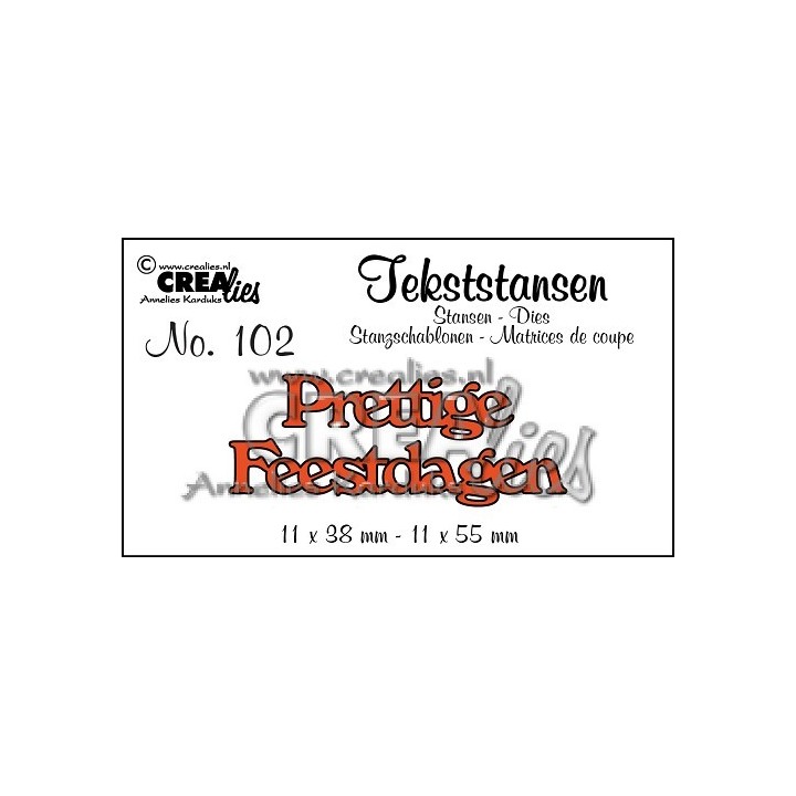 (CLTS102)Crealies text die - Prettige Feestdagen (NL)