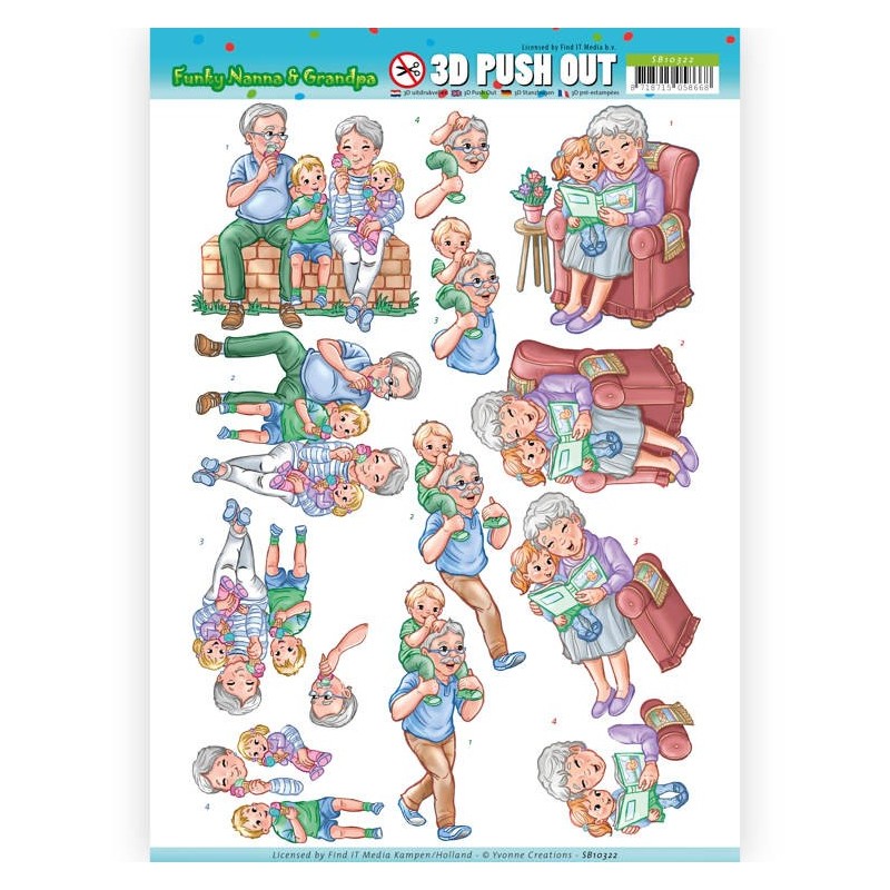 (SB10322)3D Pushout - Yvonne Creations - Funky Nanna's - With the Grandchilds