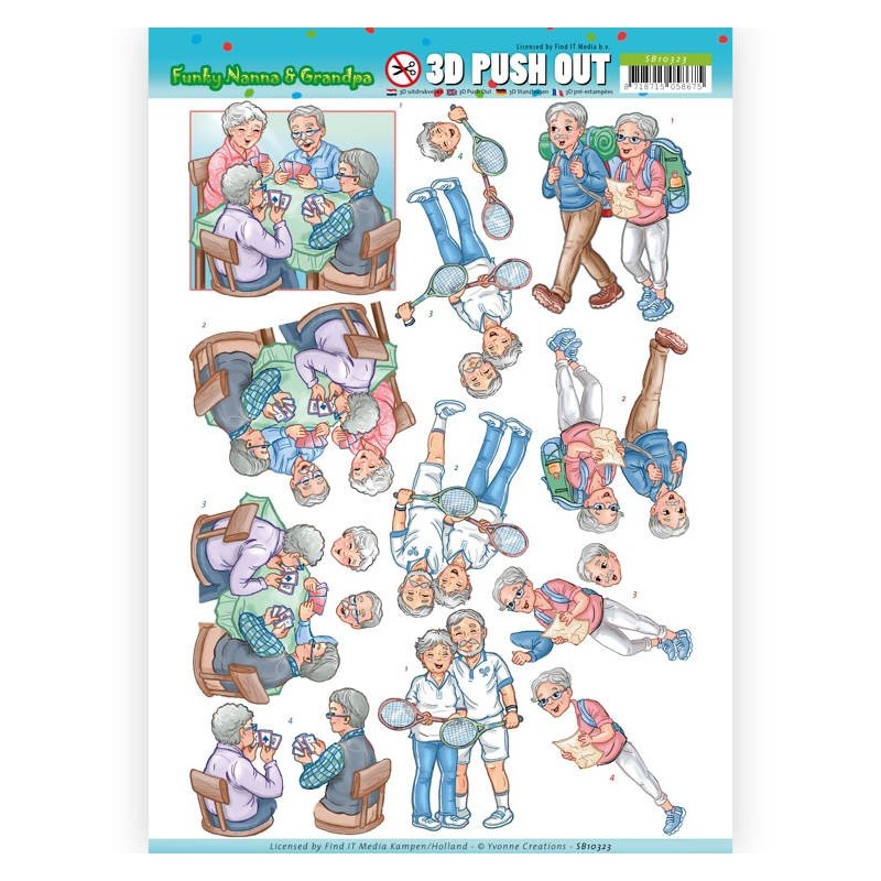 (SB10323)3D Pushout - Yvonne Creations - Funky Nanna's - Sporting Together