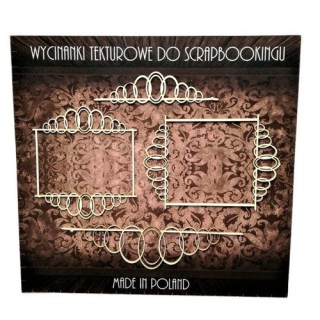 (ZESTAW_029)Filigranki Laser Cut Chipboards FRAMES and LINES SET 4pcs