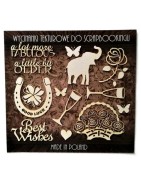 (ZESTAW_024)Filigranki Laser Cut Chipboards GOOD LUCK set 13pcs