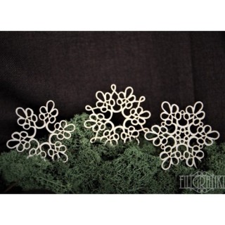 (PANEL_051)Filigranki Laser Cut Chipboards LACE DOILY 3pcs
