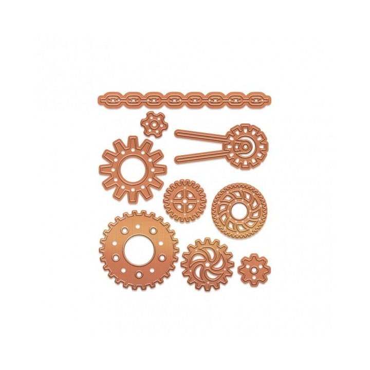 (2328E)Tonic Studios Die - Media Die Set - Steam & Cogs