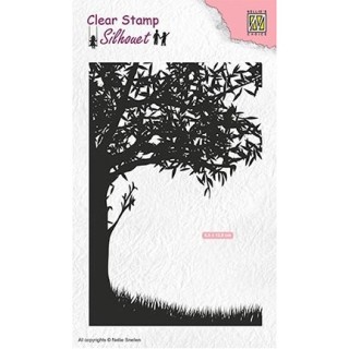 (SIL048)Nellie`s Choice Clearstamp - Scene with tree