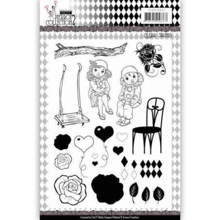 (YCCS10047)Clear Stamps - Yvonne Creations- Pretty Pierrot 3