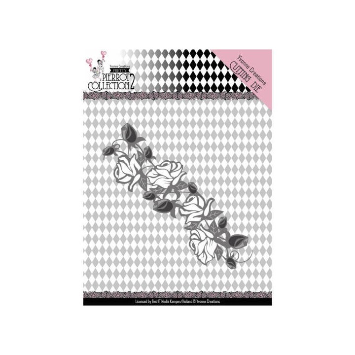 (YCD10162)Dies - Yvonne Creations- Pretty Pierrot 2 - Rose Border