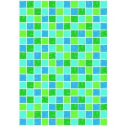 Pergamano vellum mozaïek groen - blauw 1V (61768)