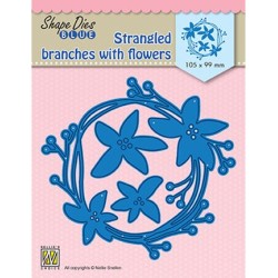 (SDB074)Nellie's Shape Dies Blue Stangled branches with flowers