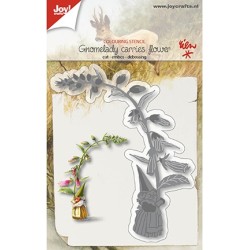 (6002/1210)Cutting Gnomelady carries flower