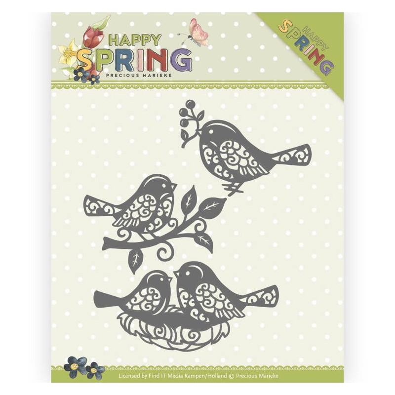 (PM10150)Dies - Precious Marieke - Happy Spring - Spring Bird