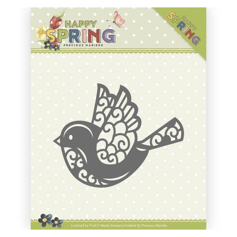 (PM10151)Dies - Precious Marieke - Happy Spring - Happy Bird