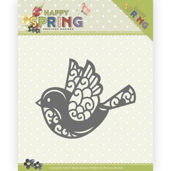 (PM10151)Dies - Precious Marieke - Happy Spring - Happy Bird