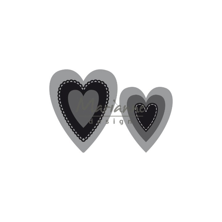 (CR1461)Craftables Nest die hearts (M)