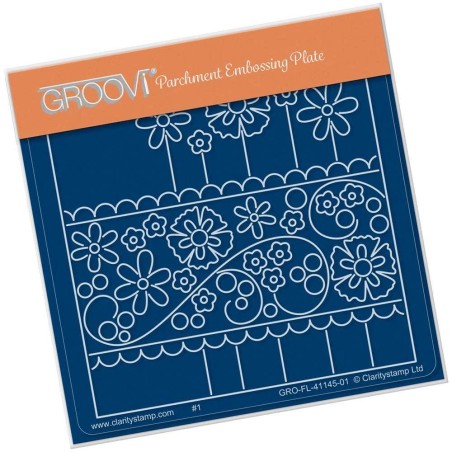 (GRO-FL-41145-01)Groovi® Baby plate A6 TINA'S FLORAL PANEL