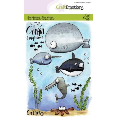 (1621)CraftEmotions clearstamps A6 - Ocean 1 Carla Creaties