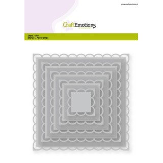 (115633/0922)CraftEmotions Die - open squares scalop XL Card