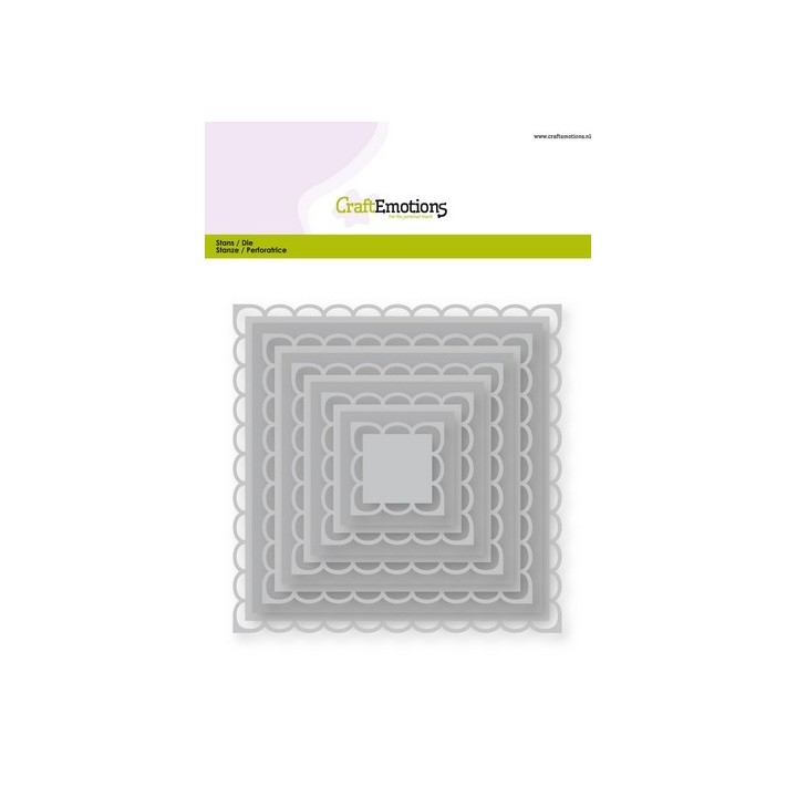 (115633/0922)CraftEmotions Die - open squares scalop XL Card