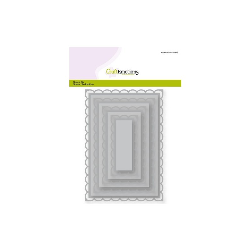 (115633/0923)CraftEmotions Die - rectangles scalop XL open Card