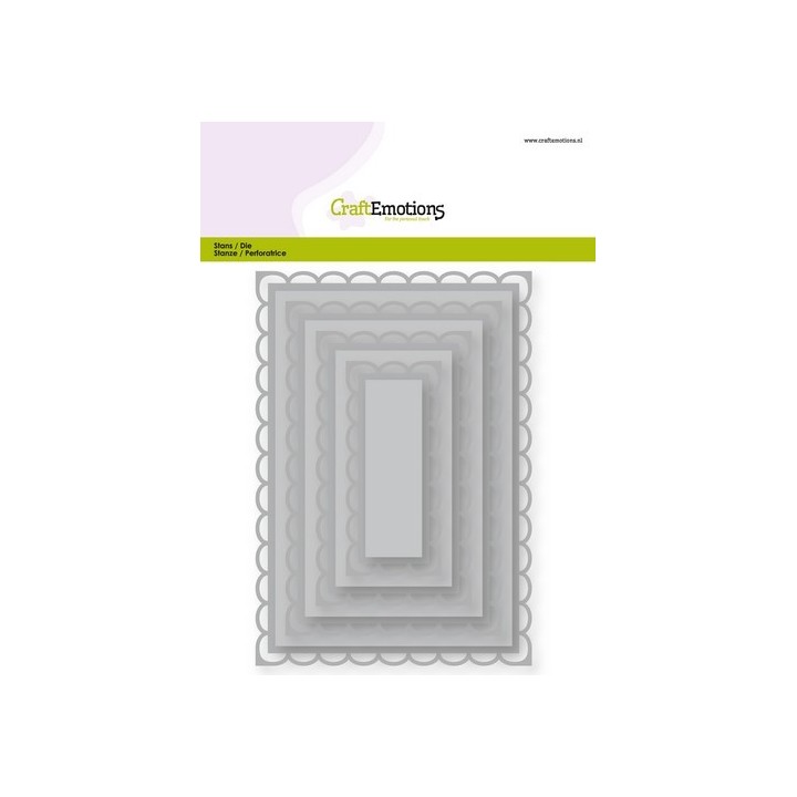 (115633/0923)CraftEmotions Die - rectangles scalop XL open Card