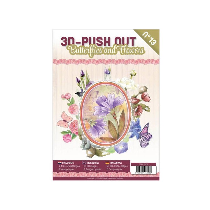 (3DPO10013)3D Push Out Book Butterflies and Flowers