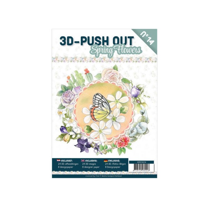 (3DPO10014)3D Push Out Book Spring Flowers