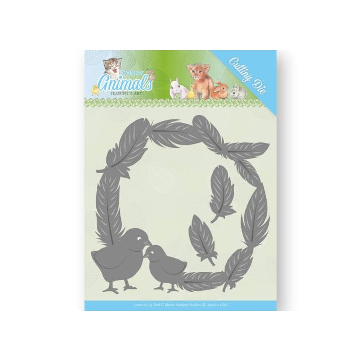 (JAD10067)Dies - Jeanine's Art - Young Animals - Feathers all Around