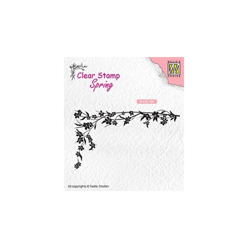 (SPCS007)Nellie`s Choice Clearstamp - Spring- Floral corner-1