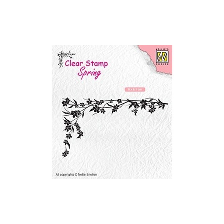 (SPCS007)Nellie`s Choice Clearstamp - Spring- Floral corner-1