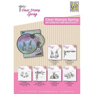 (SPCS009)Nellie`s Choice Clearstamp - Spring- Corner with willow catkins