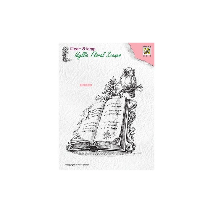 (IFS013)Nellie`s Choice Clearstamp - Book with owl