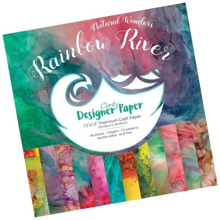 (ACC-CA-30748-12)GROOVI DESIGNER CRAFT PAPER 12" X 12" RAINBOW RIVER