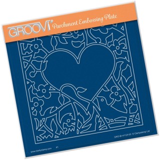 (GRO-BI-41123-03)Groovi Plate A5 BIRD HEART SPRIG