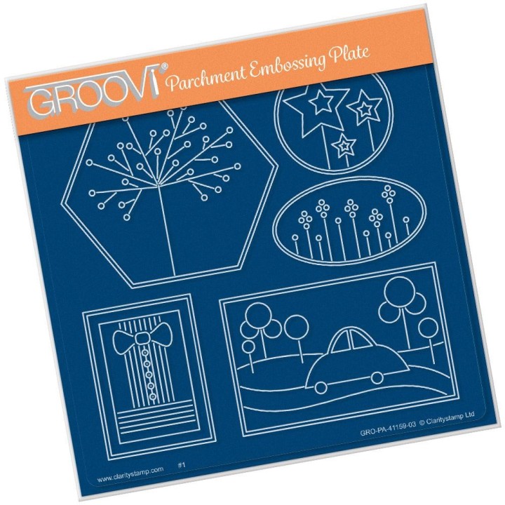 (GRO-PA-41159-03)Groovi Plate A5 TINA'S FUNKY BOW TIE & BUBBLE CAR