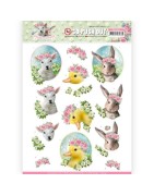 (SB10331)3D Pushout - Amy Design - Spring is Here - Baby Animals