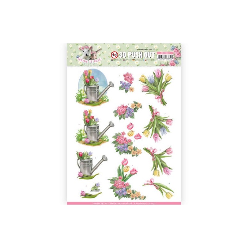 (SB10332)3D Pushout - Amy Design - Spring is Here - Tulips