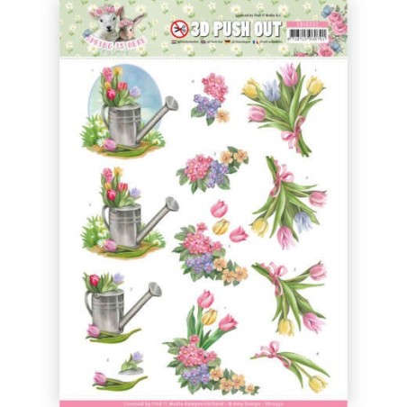 (SB10332)3D Pushout - Amy Design - Spring is Here - Tulips