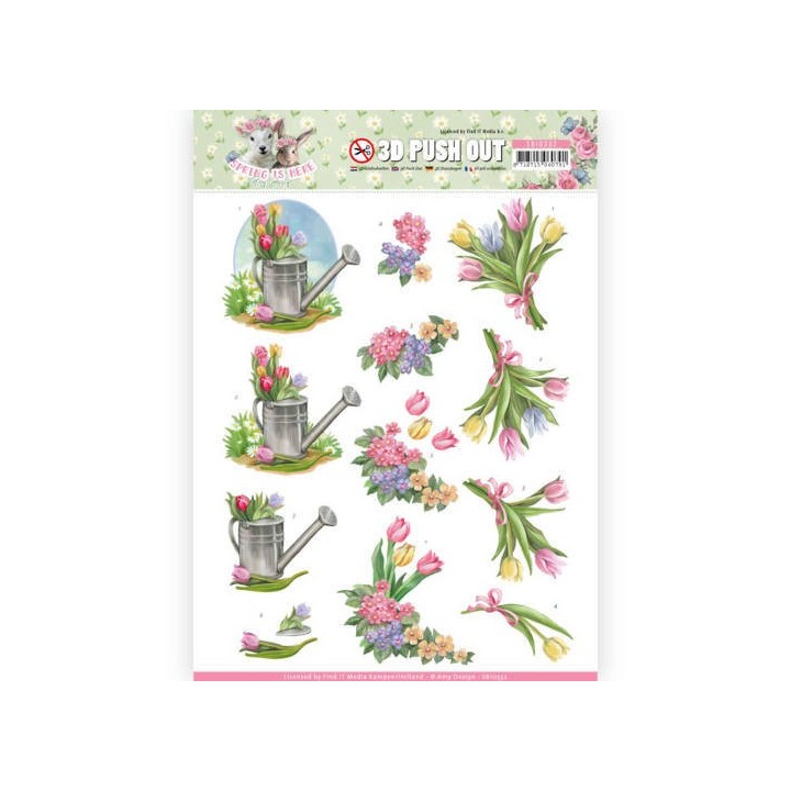 (SB10332)3D Pushout - Amy Design - Spring is Here - Tulips