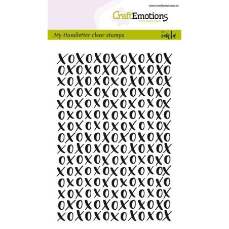 (1297)CraftEmotions clearstamps A6 - handletter XOXO achtergrond Carla Kamphuis